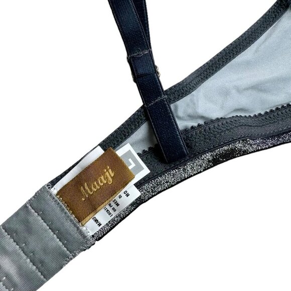 NWT Maaji Intimates Pink Grey Printed Halter Bralette Sz. L - Picture 10 of 14